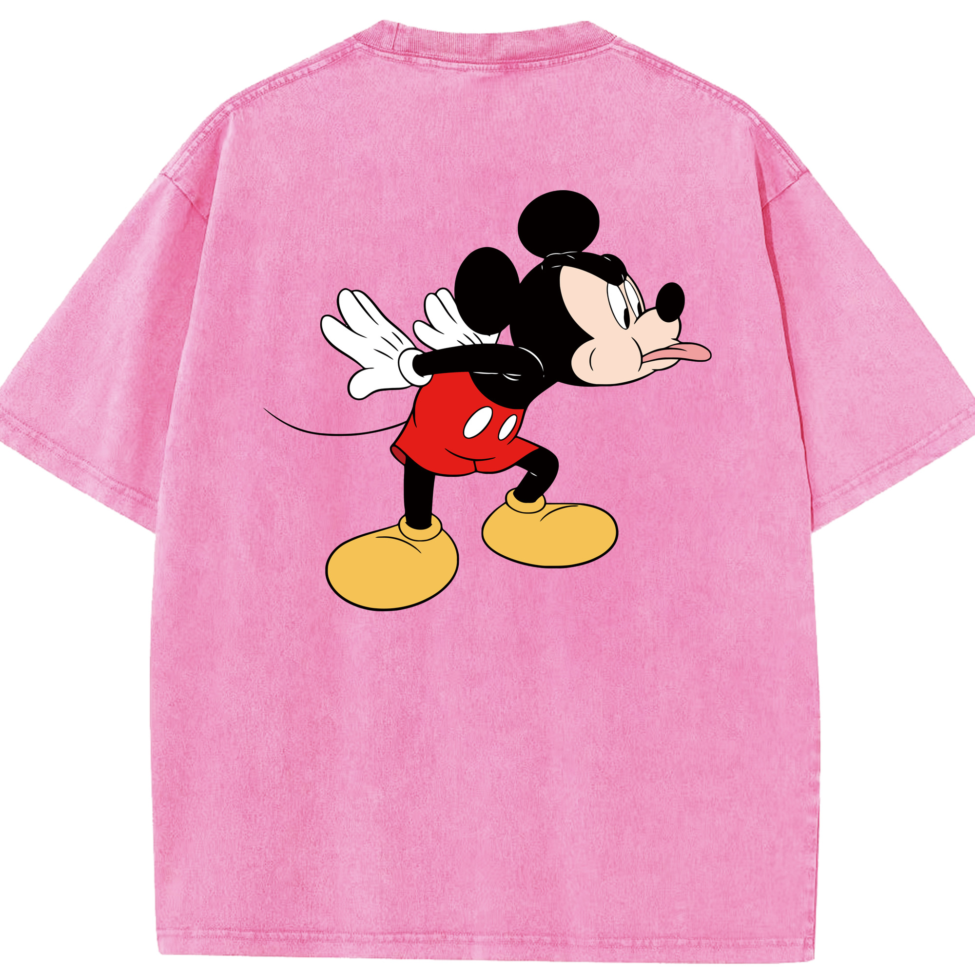 （画像用） ミッキーマウス Mickey Mouse 綿100% ヴィンテージ風 半袖Tシャツ（背面プリント）